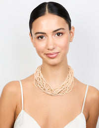 Cream Bead Layered Necklace - link has visual effect only