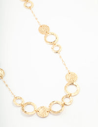 Gold Molten Disc Long Necklace - link has visual effect only
