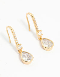 Gold Plated Diamante Pavé Hook Earrings - link has visual effect only