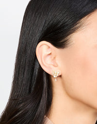 Gold Plated Pearl Butterfly Mini Drop Earrings - link has visual effect only