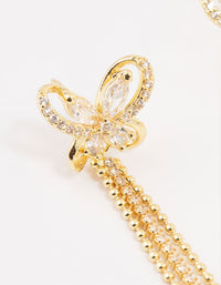 Gold Plated Cubic Zirconia Butterfly Drop Earrings - link has visual effect only