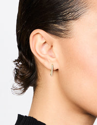 Gold Plated Diamante Oval Hoop Earrings - link has visual effect only