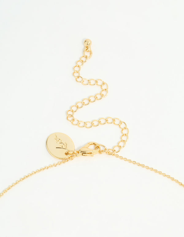 Gold Plated Cubic Zirconia Mini Pear Cluster Necklace