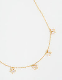 Gold Plated Diamante Butterfly Dainty Charm Necklace - link has visual effect only
