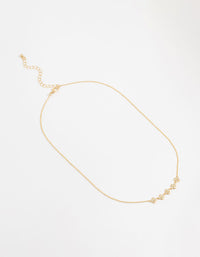 Gold Plated Cubic Zirconia Flower Necklace - link has visual effect only