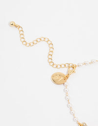 Gold Plated Pearl & Butterfly Charm Bracelet - link has visual effect only