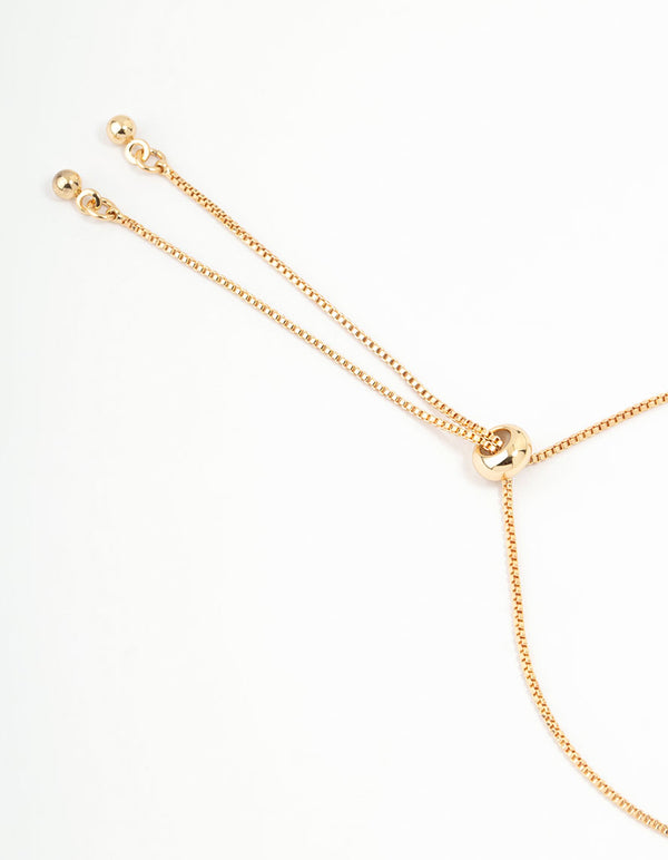 Gold Plated Pearl & Mini Butterfly Toggle Bracelet