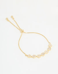 Gold Plated Multi Mini Flower Toggle Bracelet - link has visual effect only