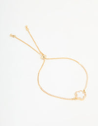 Gold Plated Cubic Zirconia Flower Toggle Bracelet - link has visual effect only