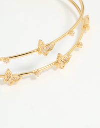 Gold Plated Mini Butterfly Wrist Cuff - link has visual effect only