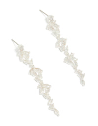 Silver Plated Cubic Zirconia Marquise Drop Earrings - link has visual effect only