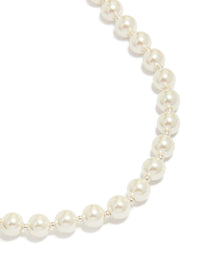 Silver Plated Pearl & Ball Necklace - link has visual effect only