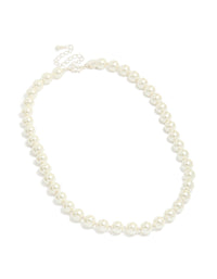 Silver Plated Pearl & Ball Necklace - link has visual effect only
