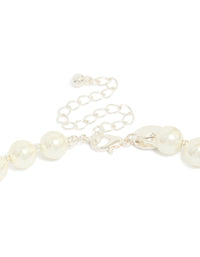 Silver Plated Pearl & Ball Necklace - link has visual effect only