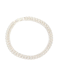 Silver Plated Cubic Zirconia Tennis Bracelet - link has visual effect only
