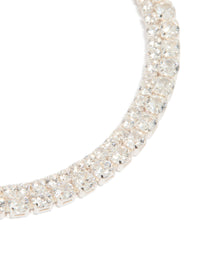 Silver Plated Cubic Zirconia Tennis Bracelet - link has visual effect only