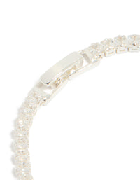 Silver Plated Cubic Zirconia Baguette Tennis Bracelet - link has visual effect only