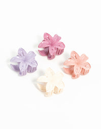 Multicoloured Mini Frangipani Claw Clips 4-Pack - link has visual effect only