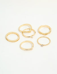 Gold Plated Twist & Dip Rings 6-Pack - link has visual effect only