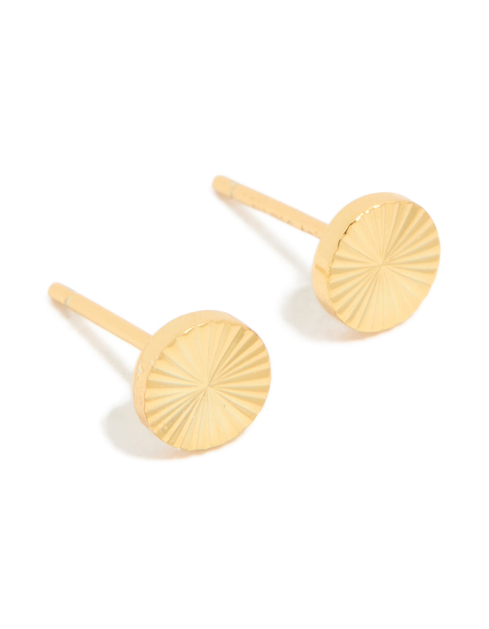 Gold Plated Sterling Silver Textured Circle Stud Earrings