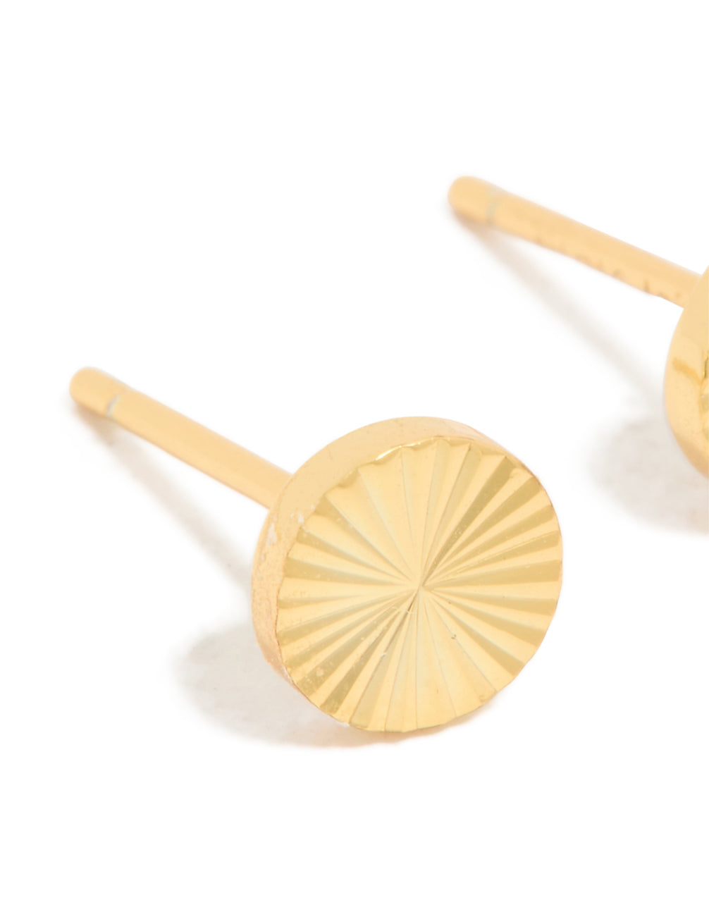 Gold Plated Sterling Silver Textured Circle Stud Earrings