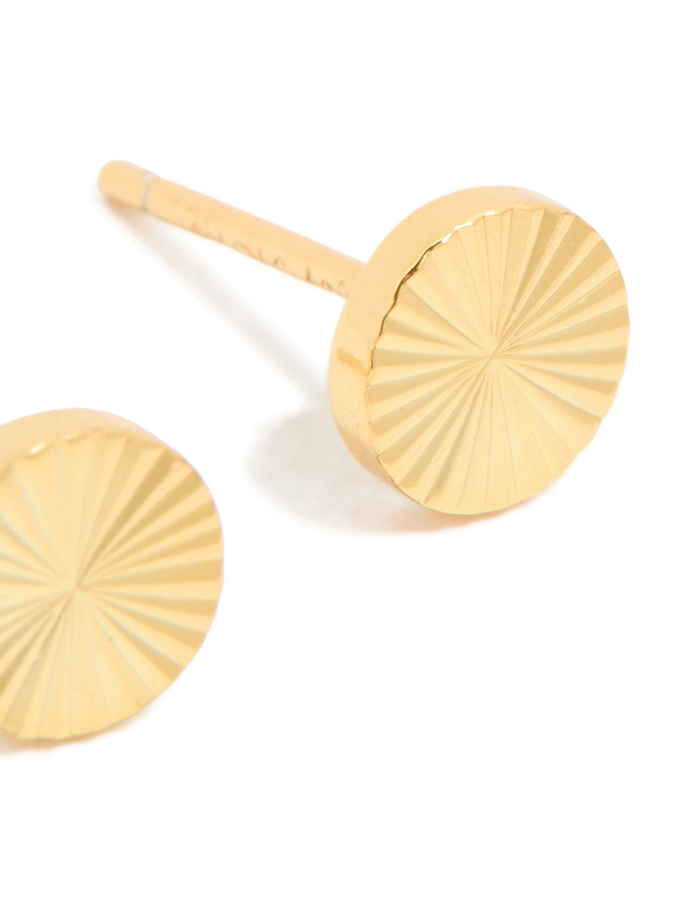 Gold Plated Sterling Silver Textured Circle Stud Earrings
