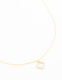 Gold Plated Sterling Silver Cubic Zirconia Flower Pendant Necklace - link has visual effect only