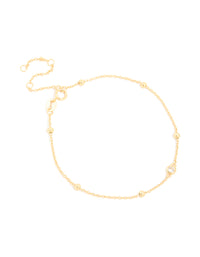 Gold Plated Sterling Silver Cubic Zirconia Station Bracelet - link has visual effect only