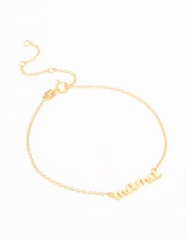 Gold Plated Sterling Silver Mama Toggle Bracelet