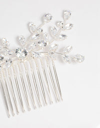 Silver Diamante Leaf Hair Comb - link has visual effect only