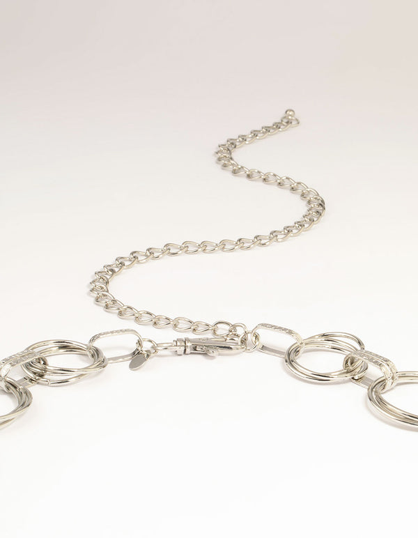 Silver Mixed Circle Link Belt