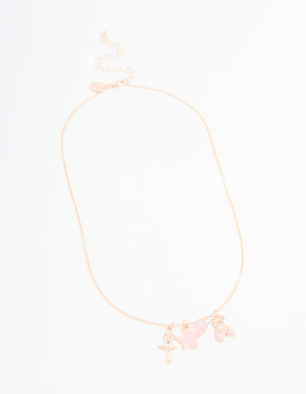 Kids Rose Gold Ballet Charm Pendant Necklace