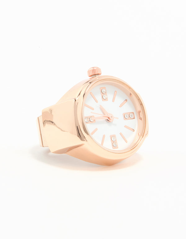 Rose Gold Statement Watch Ring