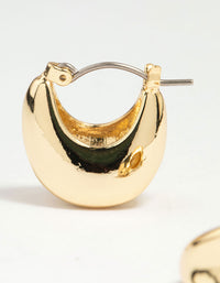 Gold Plated Thick Concave Hoop Earrings - link has visual effect only