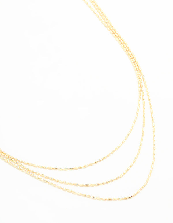 Gold Plated Thin Chain Layered Necklace