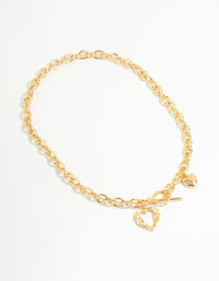 Gold Plated Heart T&O Necklace - link has visual effect only