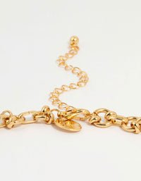 Gold Plated Diamante Chain Pendant Necklace - link has visual effect only