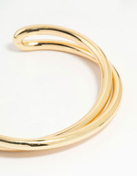 Gold Plated Twist Wrist Cuff - link has visual effect only