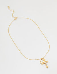 Mixed Metal Cross & Mary Pendant Necklace - link has visual effect only
