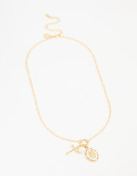 Gold Plated Pearl Cross Necklace - link has visual effect only