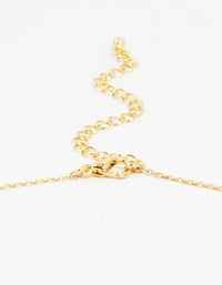 Gold Plated Cubic Zirconia Gothic Cross Necklace & Stud Earrings Set - link has visual effect only