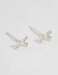 Sterling Silver Cubic Zirconia Pavé Bow Stud Earrings - link has visual effect only