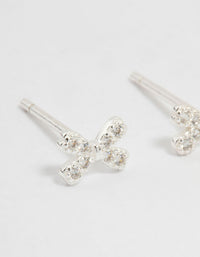 Sterling Silver Cubic Zirconia Pavé Bow Stud Earrings - link has visual effect only