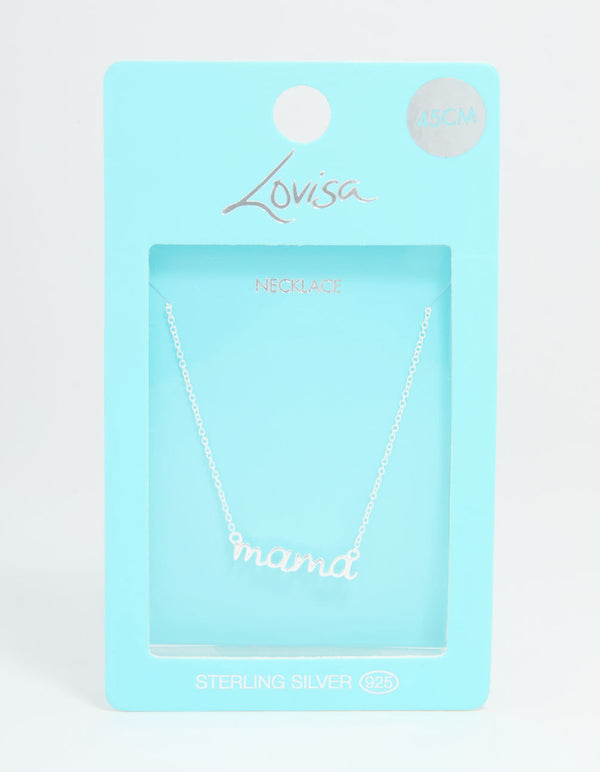 Sterling Silver Mama Pendant Necklace