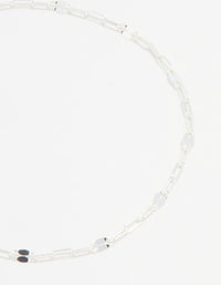 Sterling Silver Chain Link Bracelet - link has visual effect only