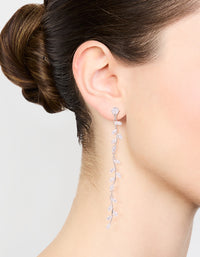 Silver Cubic Zirconia Vine Drop Earrings - link has visual effect only