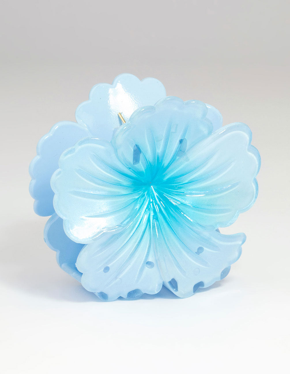 Blue Ombre Hibiscus Hair Claw Clip