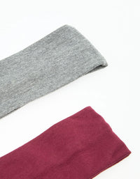 Red & Grey Fabric Stretch Headbands 2-Pack - link has visual effect only