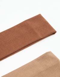 Neutral Toned Fabric Stretch Headbands 2-Pack - link has visual effect only
