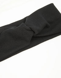 Black & White Ribbed Fabric Twist Stretch Headbands 2-Pack - link has visual effect only